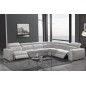 Canapé d'angle double relax en cuir de buffle italien de luxe 7/8 places MAXIRELAX, blanc, angle droit