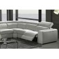 Canapé d'angle double relax en cuir de buffle italien de luxe 7/8 places MAXIRELAX, blanc, angle droit