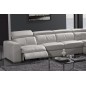 Canapé d'angle double relax en cuir de buffle italien de luxe 7/8 places MAXIRELAX, blanc, angle droit