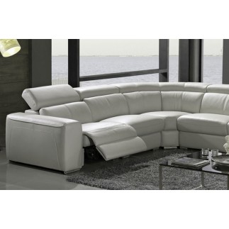 Canapé d'angle double relax cuir de buffle italien de luxe 7/8 places MAXIRELAX, blanc, angle gauche