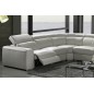 Canapé d'angle double relax cuir de buffle italien de luxe 7/8 places MAXIRELAX, blanc, angle gauche