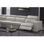 Canapé d'angle double relax cuir de buffle italien de luxe 7/8 places MAXIRELAX, blanc, angle gauche