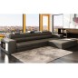 Canapé d'angle en cuir italien 4/5 places ENJOY, gris foncé, angle droit