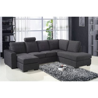Canapé d'angle en tissu de qualité MODULAR, gris foncé, angle droit