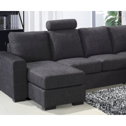 Canapé d'angle en tissu de qualité MODULAR, gris foncé, angle droit, 6/7 Places