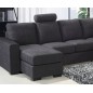 Canapé d'angle en tissu de qualité MODULAR, gris foncé, angle droit, 6/7 Places