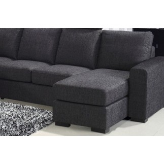 Canapé d'angle en tissu de qualité MODULAR, gris foncé, angle gauche, 6/7 Places
