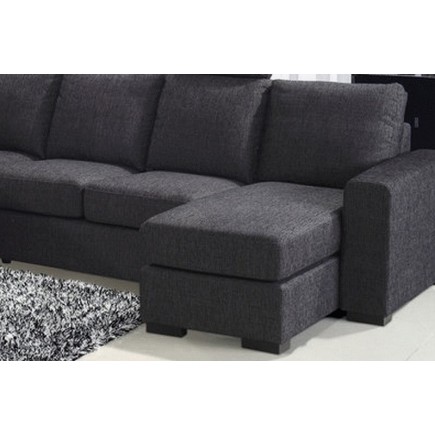Canapé d'angle en tissu de qualité MODULAR, gris foncé, angle gauche, 6/7 Places