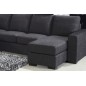 Canapé d'angle en tissu de qualité MODULAR, gris foncé, angle gauche, 6/7 Places