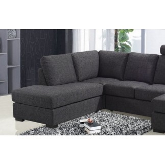 Canapé d'angle en tissu de qualité MODULAR, gris foncé, angle gauche
