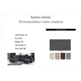 Canapé d'angle en tissu de qualité MODULAR, couleur personnalisée, angle gauche