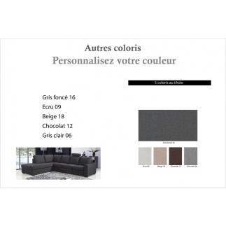 Canapé d'angle en tissu de qualité CARLOS, couleur personnalisée, angle gauche