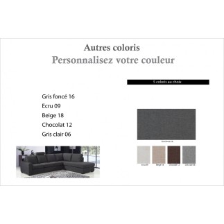 Canapé d'angle en tissu de qualité CARLOS, couleur personnalisée, angle droit