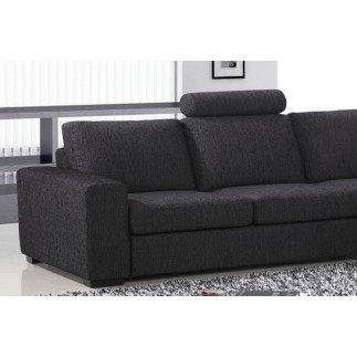 Canapé d'angle en tissu de qualité ZENITH, gris foncé, angle droit, 4/5 places