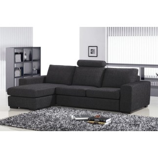 Canapé d'angle en tissu de qualité ZENITH, gris foncé, angle gauche