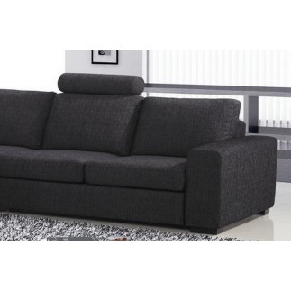 Canapé d'angle en tissu de qualité ZENITH, gris foncé, angle gauche, 4/5 places