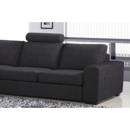 Canapé d'angle en tissu de qualité ZENITH, gris foncé, angle gauche, 4/5 places