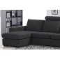 Canapé d'angle en tissu de qualité ZENITH, gris foncé, angle gauche, 4/5 places