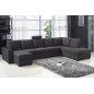 Canapé d'angle en tissu de qualité MIAMI, gris foncé, angle droit, 7/8 places