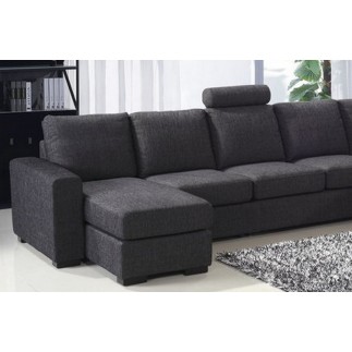 Canapé d'angle en tissu de qualité MIAMI, gris foncé, angle droit, 7/8 places