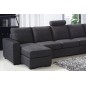 Canapé d'angle en tissu de qualité MIAMI, gris foncé, angle droit, 7/8 places