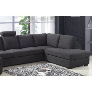 Canapé d'angle en tissu de qualité MIAMI, gris foncé, angle droit
