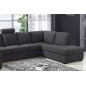 Canapé d'angle en tissu de qualité MIAMI, gris foncé, angle droit, 7/8 places