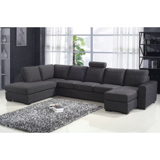 Canapé d'angle en tissu de qualité MIAMI, gris foncé, angle gauche