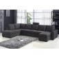 Canapé d'angle en tissu de qualité MIAMI, gris foncé, angle gauche, 7/8 places