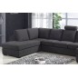 Canapé d'angle en tissu de qualité MIAMI, gris foncé, angle gauche, 7/8 places
