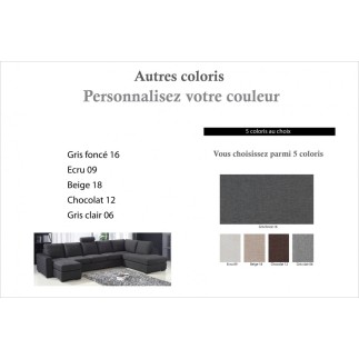 Canapé d'angle en tissu de qualité MIAMI, couleur personnalisée, angle droit