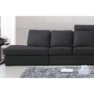 Canapé 6 places en tissu de qualité GALLA, gris foncé