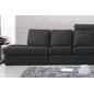 Canapé 6 places en tissu de qualité GALLA, gris foncé