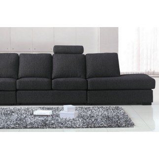 Canapé 6 places en tissu de qualité GALLA, gris foncé
