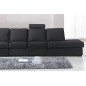 Canapé 6 places en tissu de qualité GALLA, gris foncé