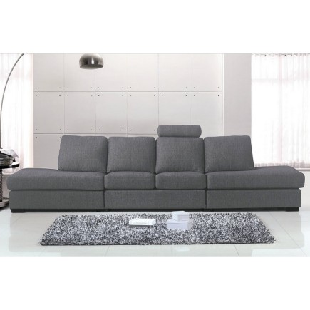 Canapé 6 places en tissu de qualité GALLA, gris clair