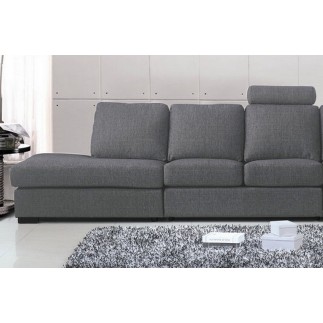 Canapé 6 places en tissu de qualité GALLA, gris clair
