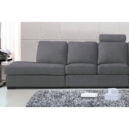 Canapé 6 places en tissu de qualité GALLA, gris clair