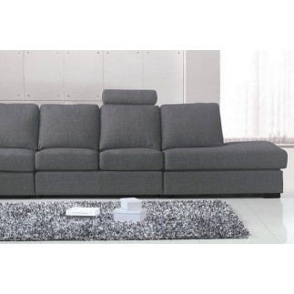 Canapé 6 places en tissu de qualité GALLA, gris clair