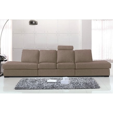 Canapé 6 places en tissu de qualité GALLA, beige
