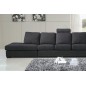 Canapé 7 places en tissu de qualité LIVING, gris foncé