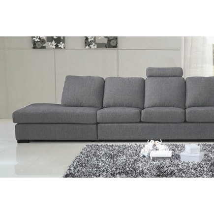 Canapé 7 places en tissu de qualité LIVING, gris clair