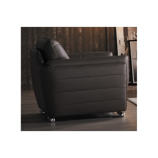 Fauteuil 1 place en cuir italien buffle DANEMARK, chocolat