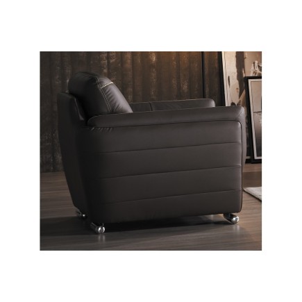 Fauteuil 1 place en cuir italien buffle DANEMARK, chocolat