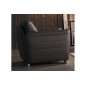 Fauteuil 1 place en cuir italien buffle DANEMARK, chocolat