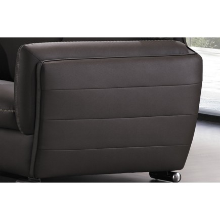 Fauteuil 1 place en cuir italien buffle DANEMARK, chocolat