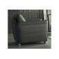 Fauteuil 1 place en cuir italien buffle DANEMARK, gris foncé