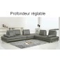 Canapé d'angle en cuir buffle italien de luxe 7/8 places PENTHOUSE, gris foncé, angle droit Canapé d'angle en cuir buffle italien de luxe 7/8 places PENTHOUSE, gris foncé, angle droit