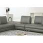 Canapé d'angle en cuir buffle italien de luxe 7/8 places PENTHOUSE, gris foncé, angle droit Canapé d'angle en cuir buffle italien de luxe 7/8 places PENTHOUSE, gris foncé, angle droit