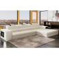 Canapé d'angle en cuir italien 4/5 places ENJOY, blanc, angle droit